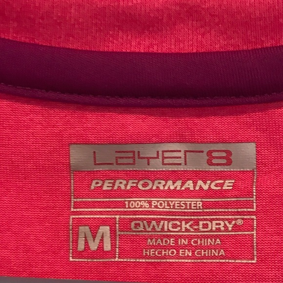 Layer 8 Pink Athletic Short Sleeve T-Shirt Size M - Picture 3 of 4